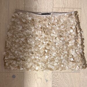 Zara Champagne Sequin Mini Skirt